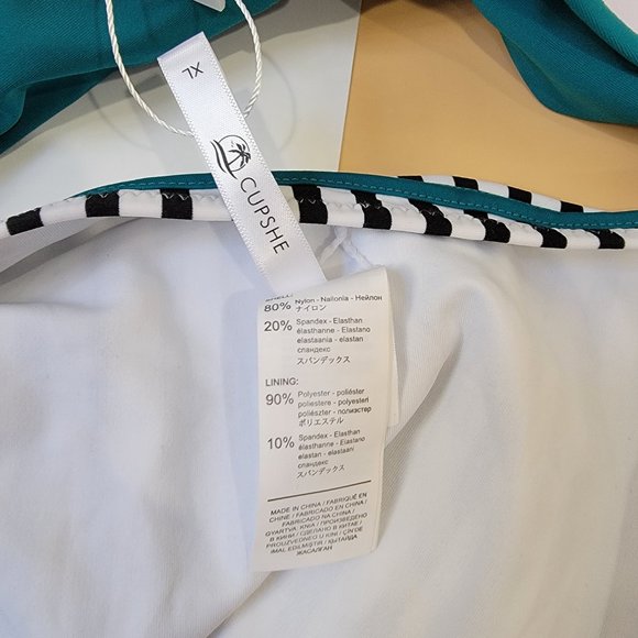 CUPSHE Women's Leafy Wrap Tie Bikini Set Halter Back Bow Low Waisted size XL NEW - Picture 13 of 15